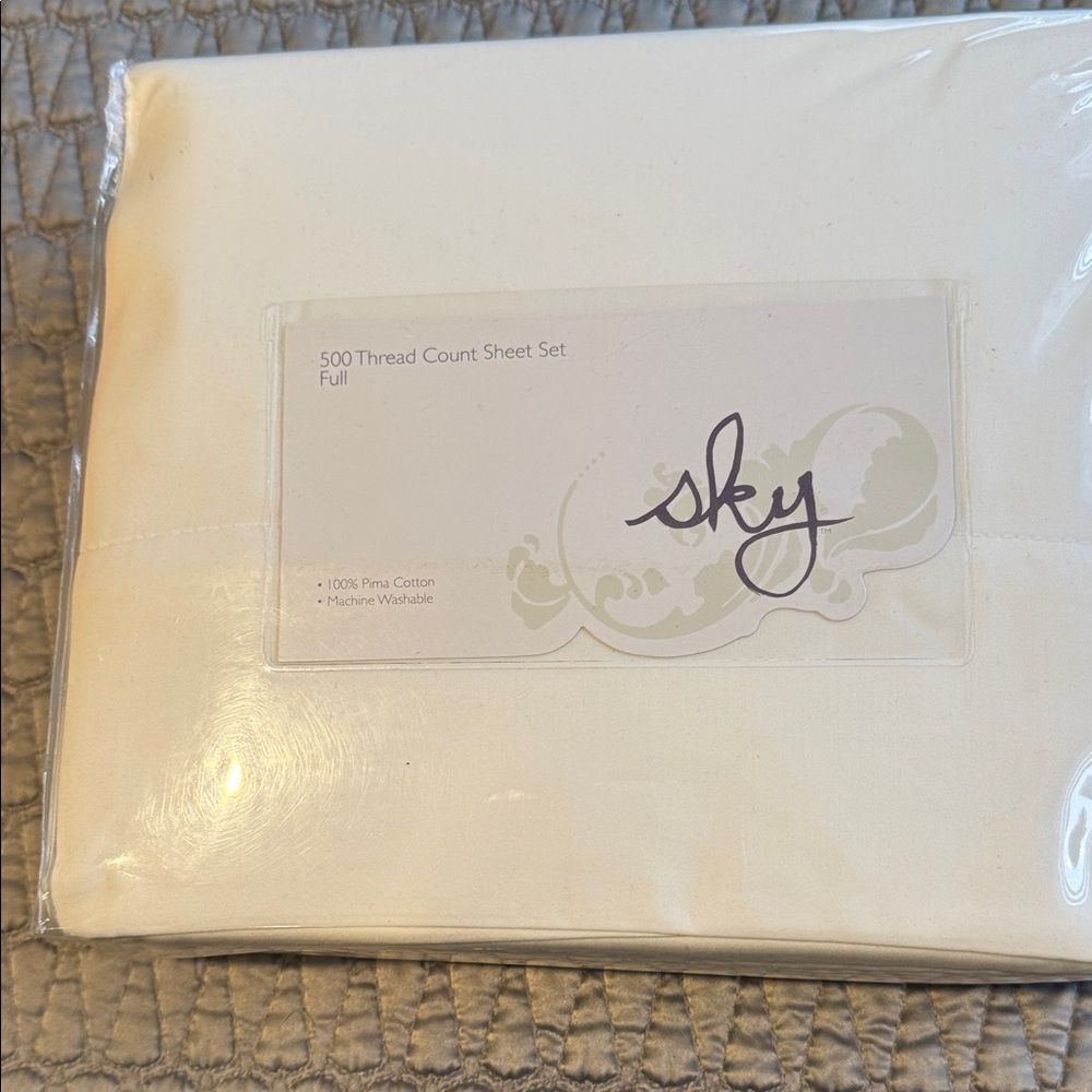 Sky 500 Thread Count Full Prima Cotton Sheet Set in White